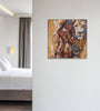 Queen Tsandzile Ndwandwe lion painting on a white wall beside a bedroom doorway