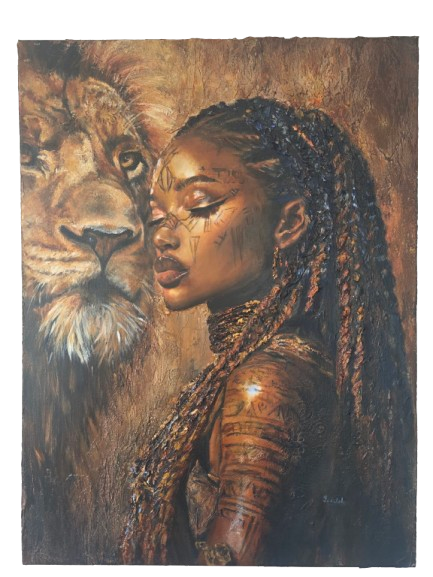 Monase Queen Monase of South Africa (African Queens Textured Art)– OnaiiArt