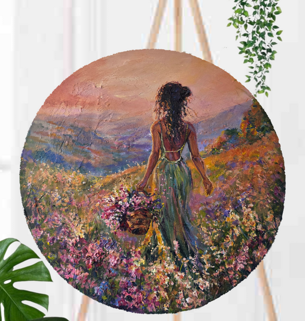 Where She Becomes – original floral figurative painting, textured wall art by Jedidah Chick