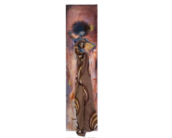 Kushite Queen Amanishakheto, African Queens Textured_Art, African warrior queen, fabric art, art for Black History Month