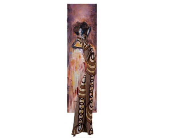 Kushite Queen Amanitore, African Queens Textured_Art, African warrior queen, fabric art, art for Black History Month