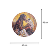 Jedidah Chick painting of Queen Ranvavalonna II of Merina aka Madagascar.    This is a Circular artwork of with dimensions indicated on a white background