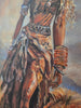 Hand-finished detail of Queen Nzinga's robes and jewellery on the limited edition print