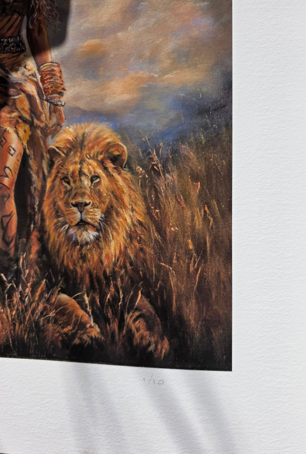 Lion detail on the Queen Nzinga limited edition print