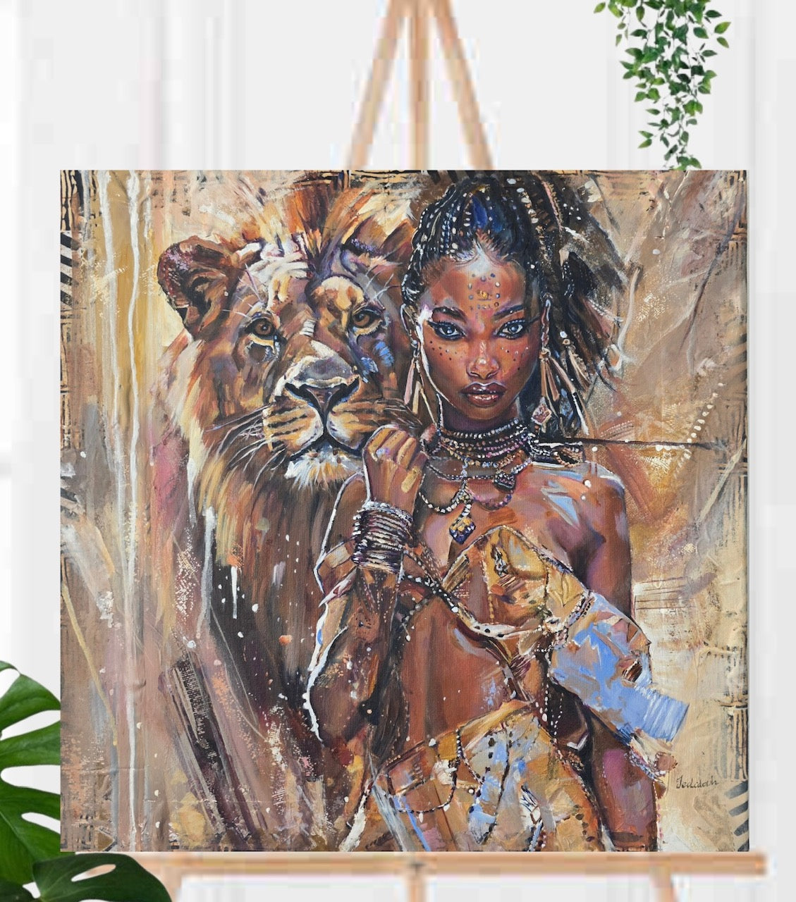 Queen Tibati Nkambule of Eswatini (African Queens Textured Art)– OnaiiArt