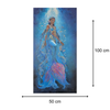 Mermaid art, underwater painting, African Queen Mwana Kupona of Kenya., textured art, African artwork with dimensions indicated as 100 x 50 cm.