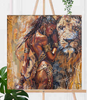 Queen Tsandzile Ndwandwe of Eswatini by Jedidah Chick – original African queen lion painting on a wooden easel with trailing plants